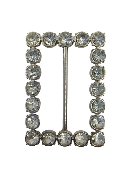 Shiny Silver Buckle With Rhinestone