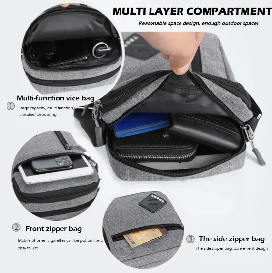 Shoulder Bag Mens Waterproof Crossbody Small Mens Shoulder Bag Sling Pack For Work Business And Casual
