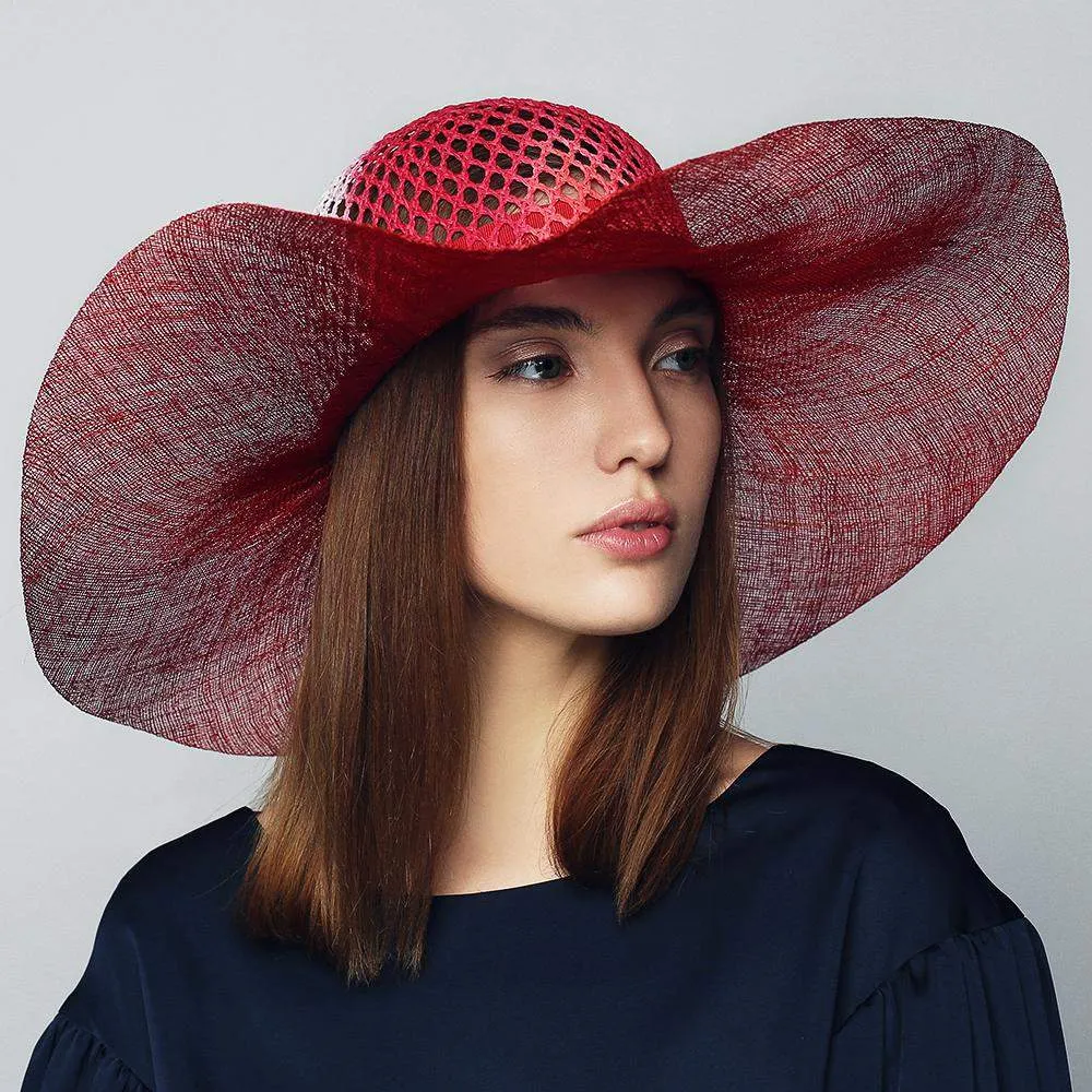 Sinamay hat wide brim hat