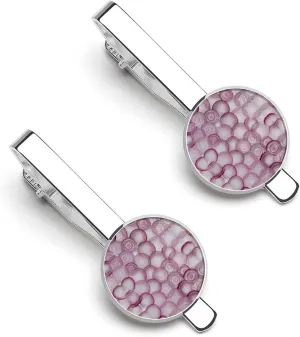 Slice Red Onion Rings Pattern Tie Clips for Men 2 Pcs Necktie Bar Pinch Clothing Accessories Suitable for Wedding Business Anniversary