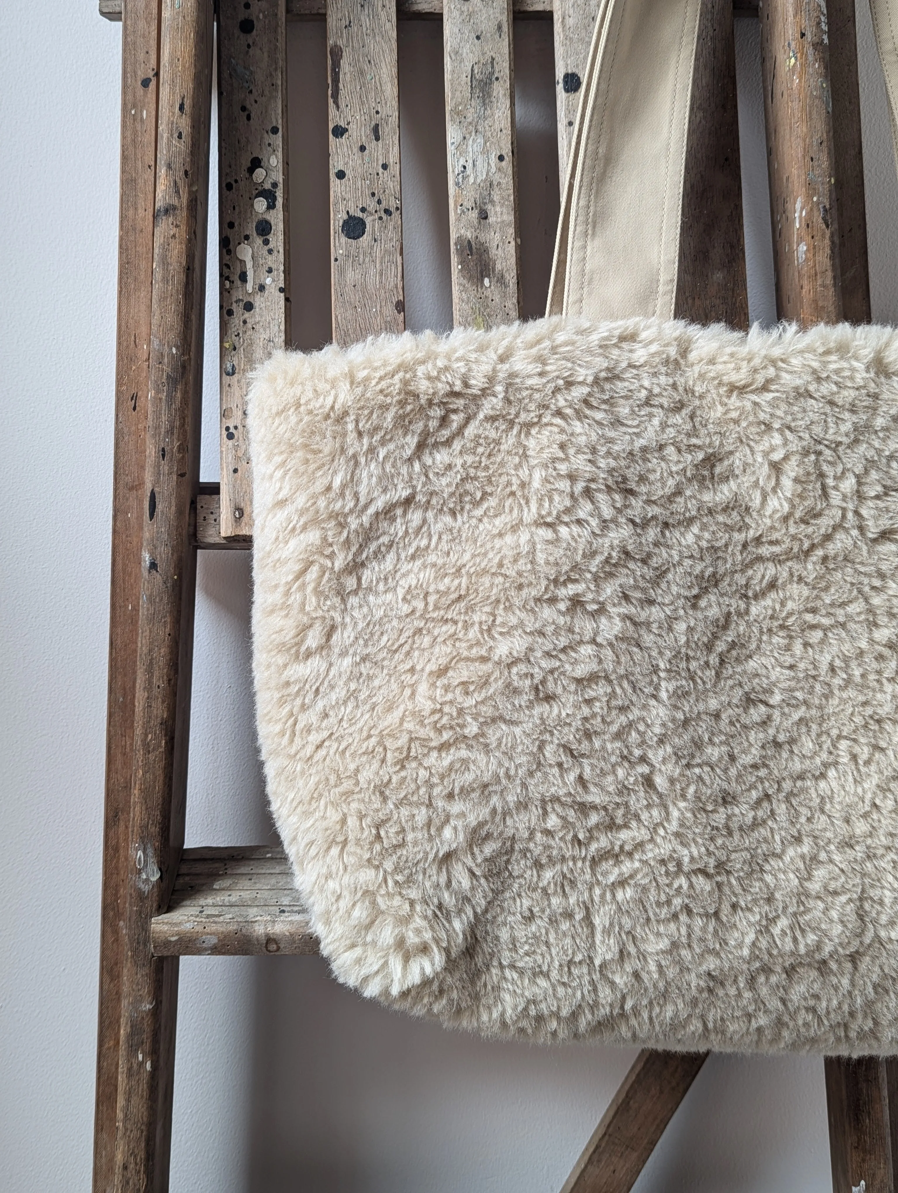 Soho Ecru Faux-Fur Tote Bag