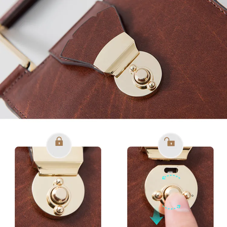 Stylish Cube Bag Womens Crossbody Bags Leather Handbags Purse for Women