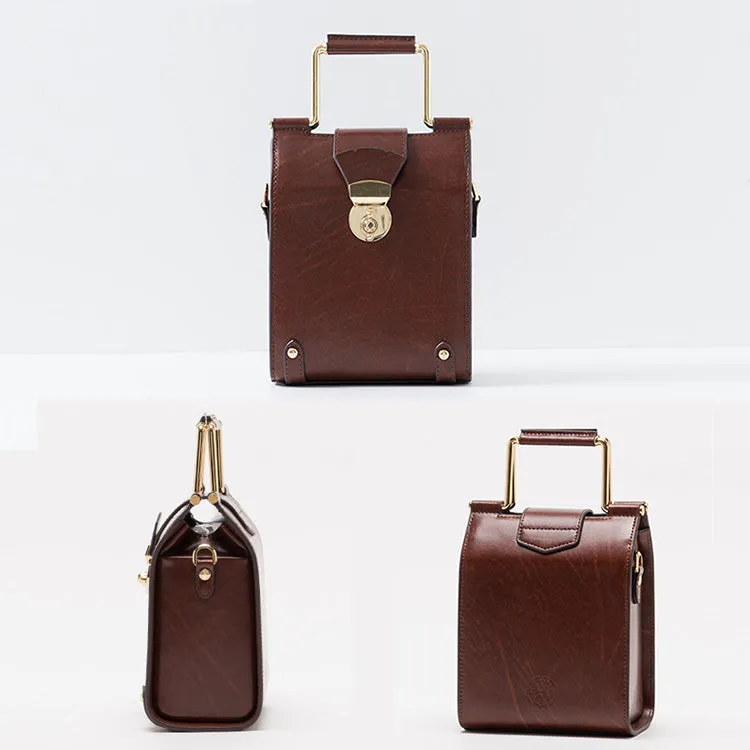Stylish Cube Bag Womens Crossbody Bags Leather Handbags Purse for Women