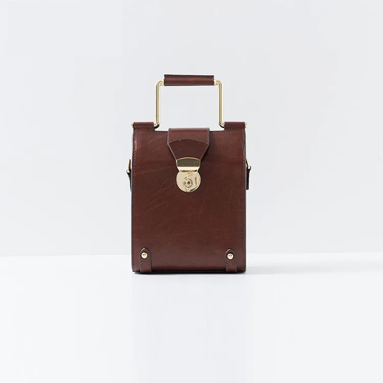 Stylish Cube Bag Womens Crossbody Bags Leather Handbags Purse for Women