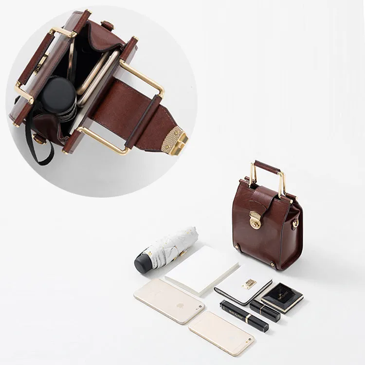 Stylish Cube Bag Womens Crossbody Bags Leather Handbags Purse for Women