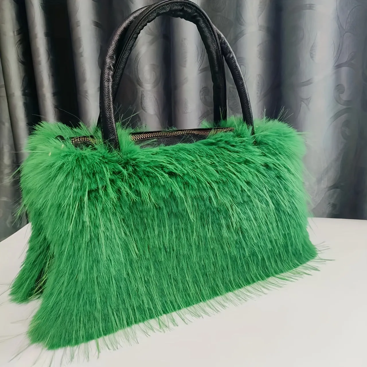 Stylish Fluffy Crossbody Bags, Purses With Top Handle