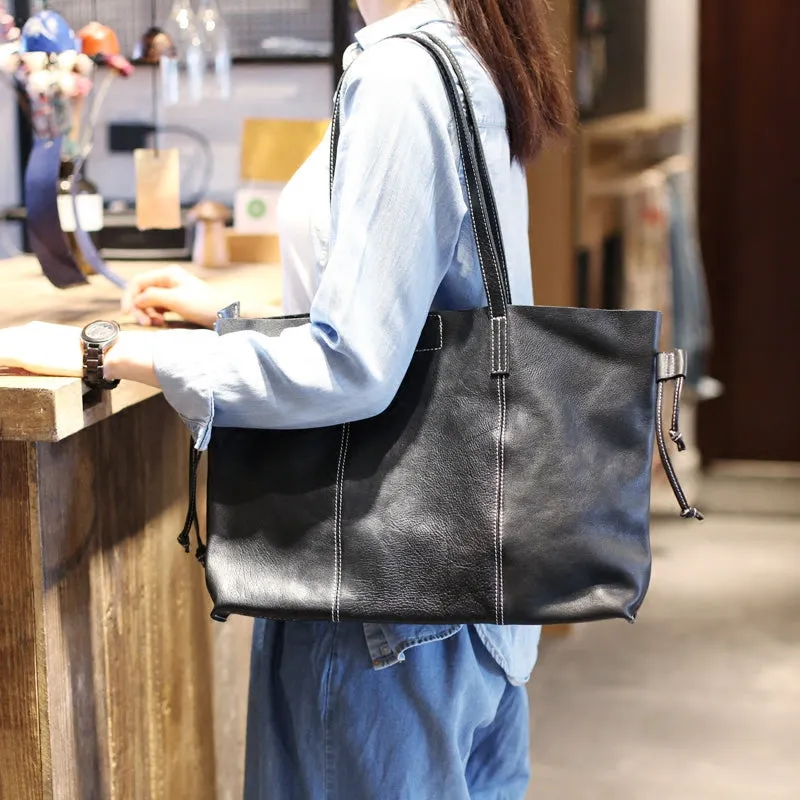 Stylish Womens Black Leather Shoulder Tote Bags Handbags Purses for Work