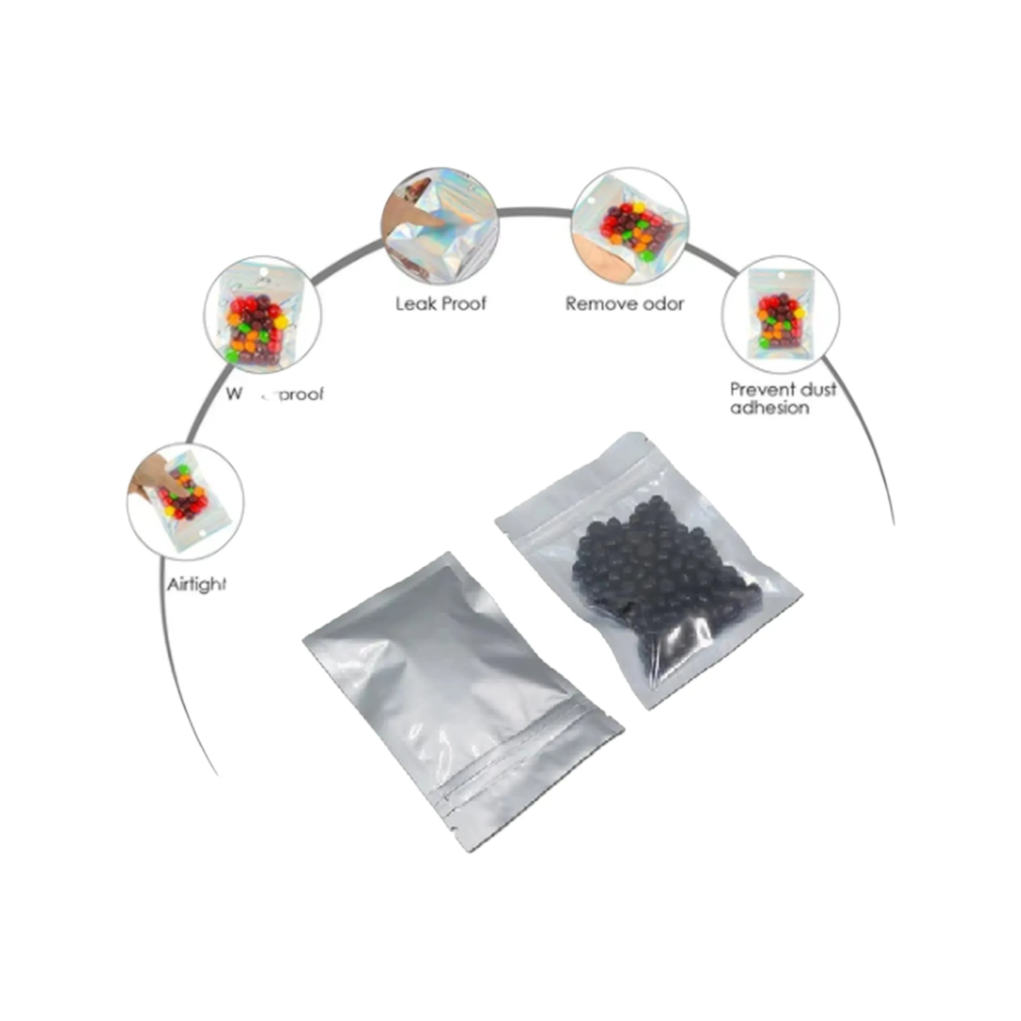 Vacuum Metalized Bags 10cmx14cm 50g Laminated Pouch 100pack
