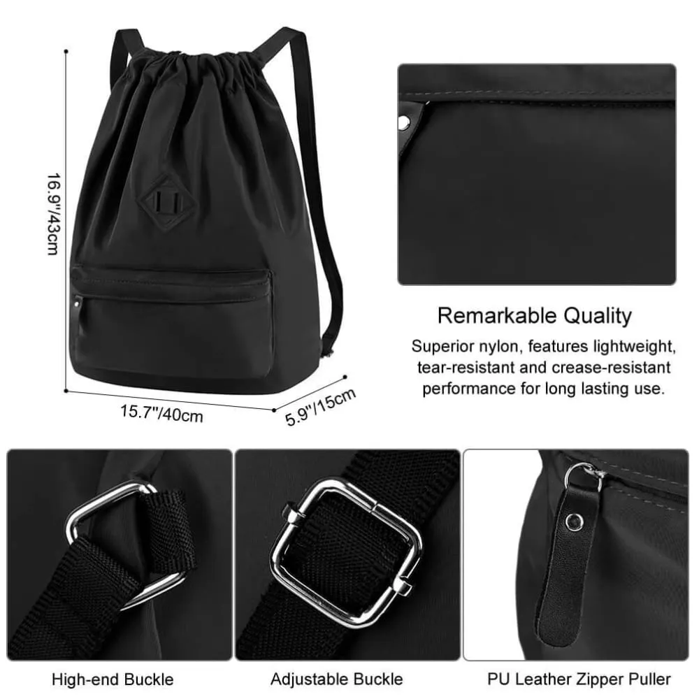 Vbiger Men and Women Drawstring Backpack Chic Classic Travel Drawstring Bag