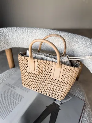 Verona Braided Crossbody Bag in Beige