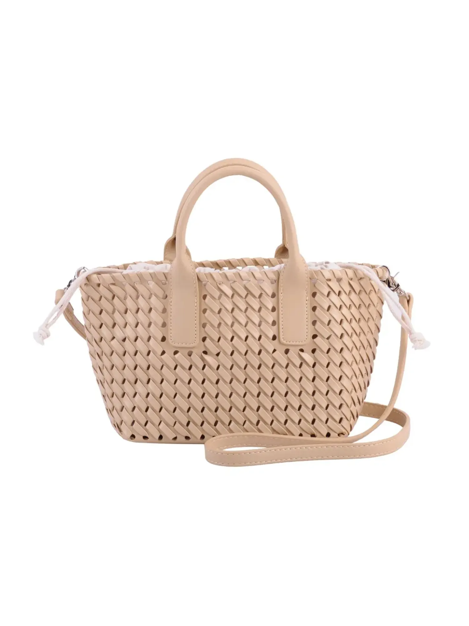 Verona Braided Crossbody Bag in Beige