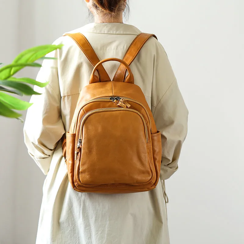 Vintage Ladies Leather Rucksack Stylish Backpacks For Women
