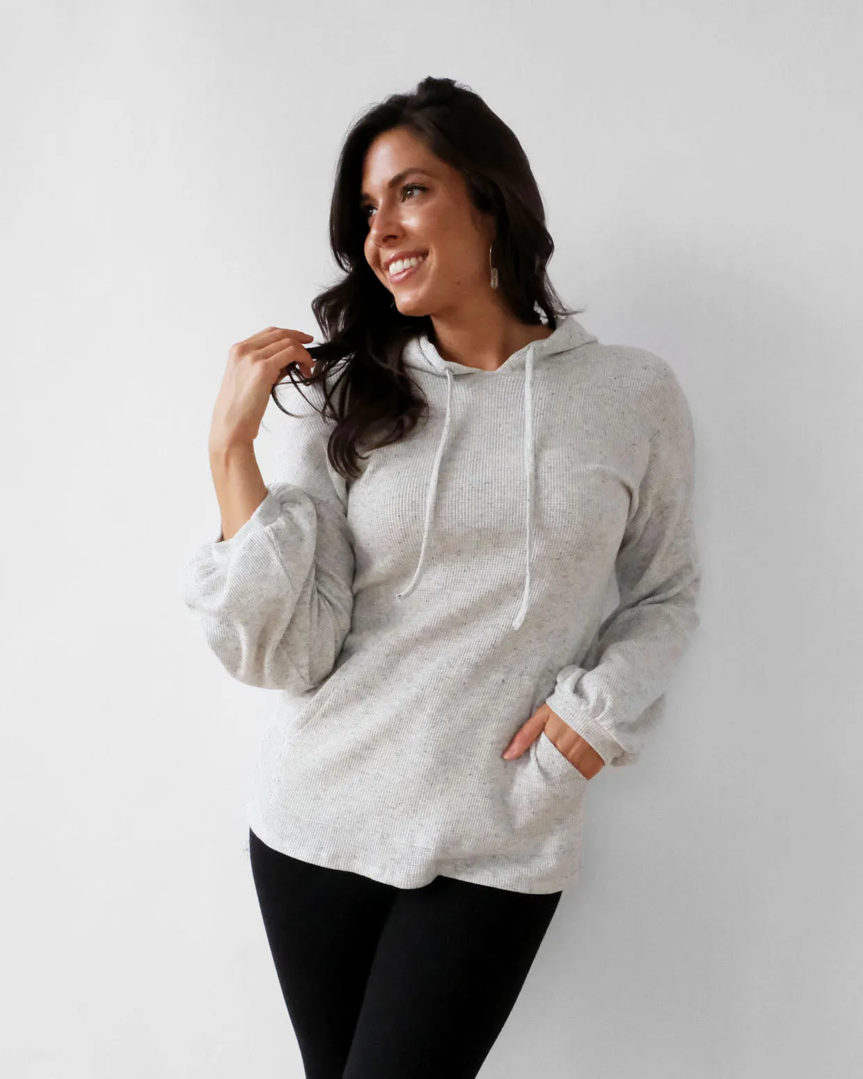 WEEKEND hoodie in Speckled White