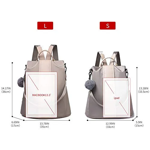 Women's Backpack Waterproof Nylon Anti-theft Rucksack Shoulder Bag