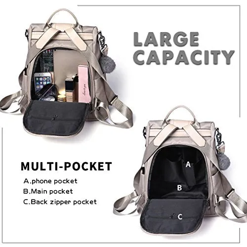 Women's Backpack Waterproof Nylon Anti-theft Rucksack Shoulder Bag