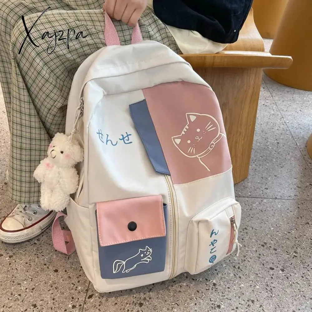 Xajzpa - Cute Schoolbag Female Junior High School Student Korean Version Harajuku Ulzzang College Backpack Versatile Japanese Backpack