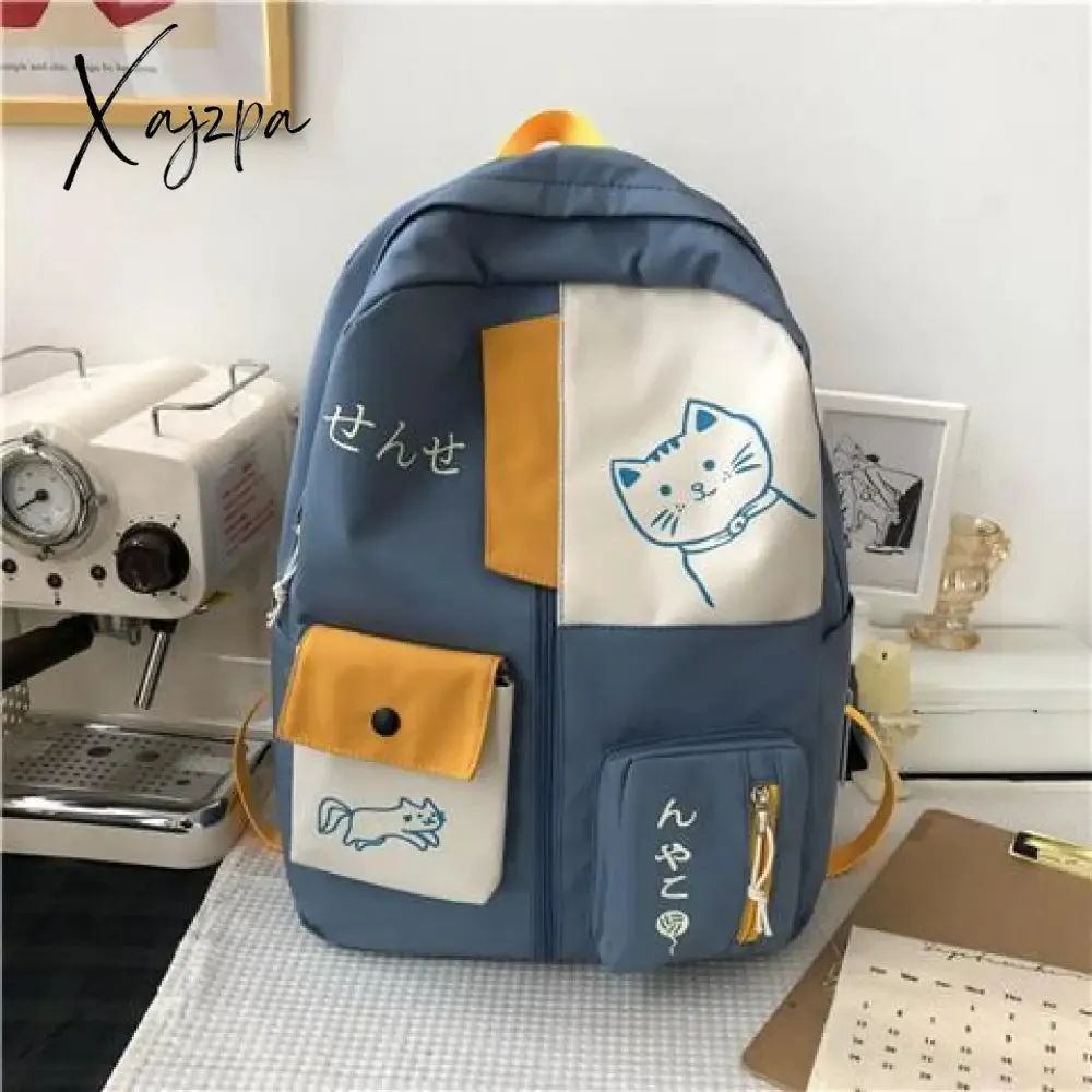 Xajzpa - Cute Schoolbag Female Junior High School Student Korean Version Harajuku Ulzzang College Backpack Versatile Japanese Backpack